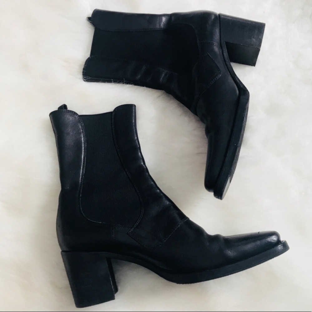 Miu Miu Black Leather Chelsea Boots